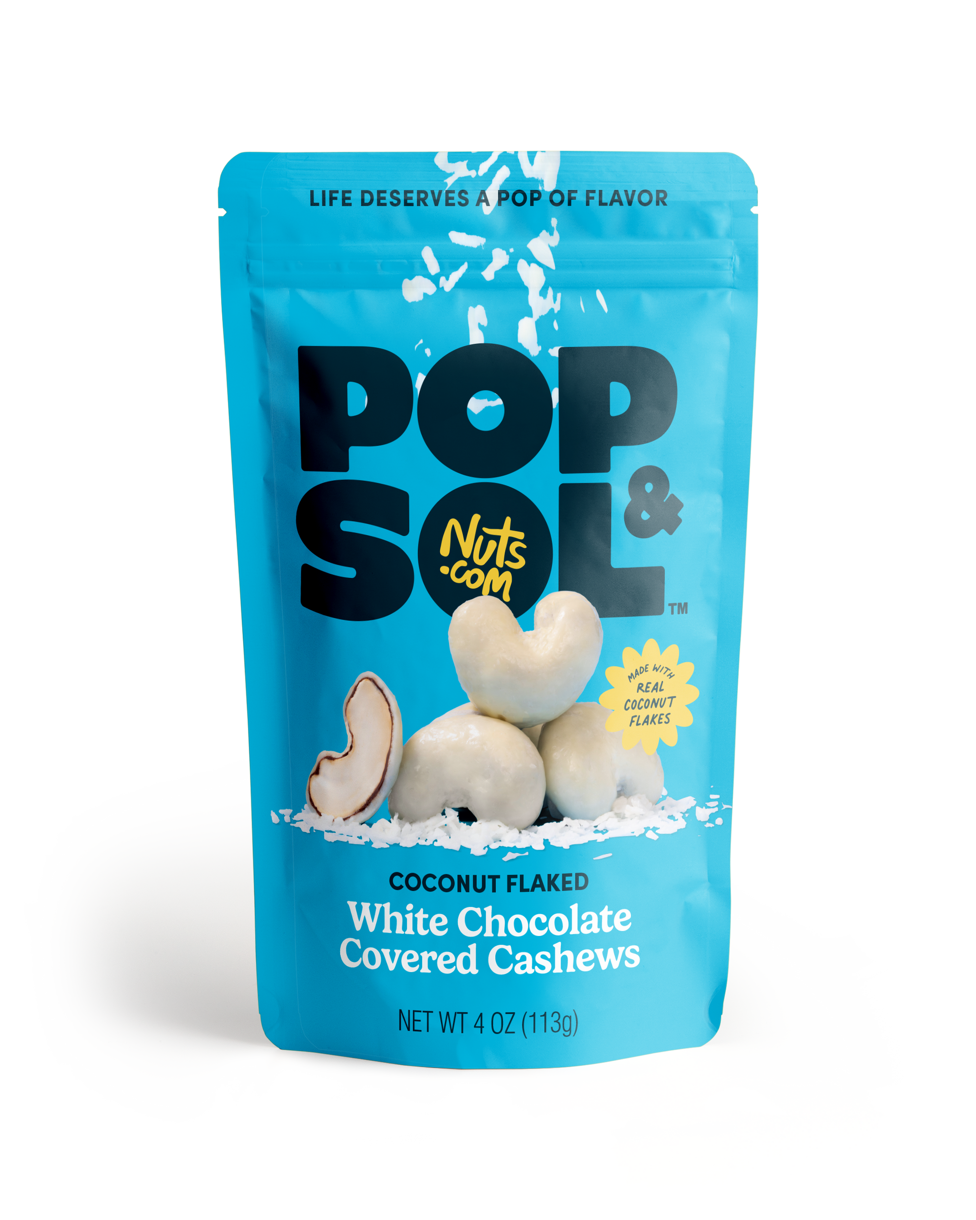 Coconut Flaked White Chocolate Cashews